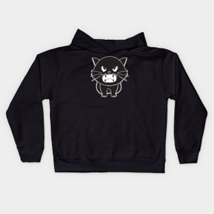 Cute angry hissing black cat Kids Hoodie